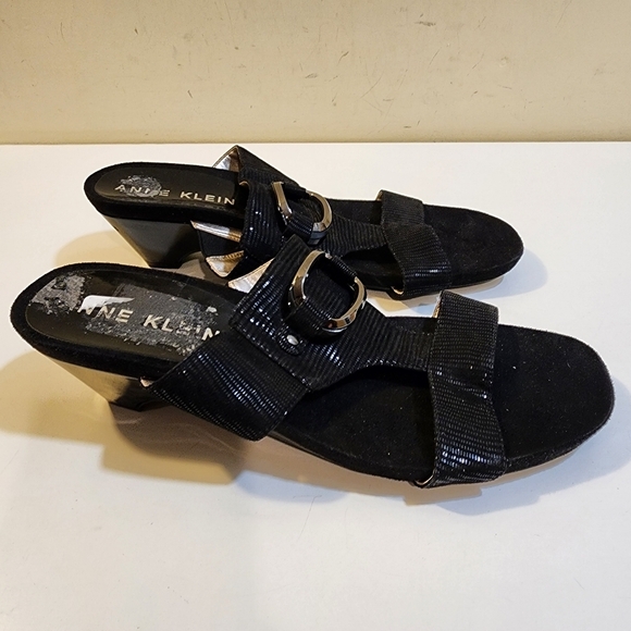 Anne klein Teela Iflex Black Slides Sandals size 9.5 M - Picture 5 of 14